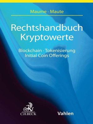 cover image of Rechtshandbuch Kryptowerte